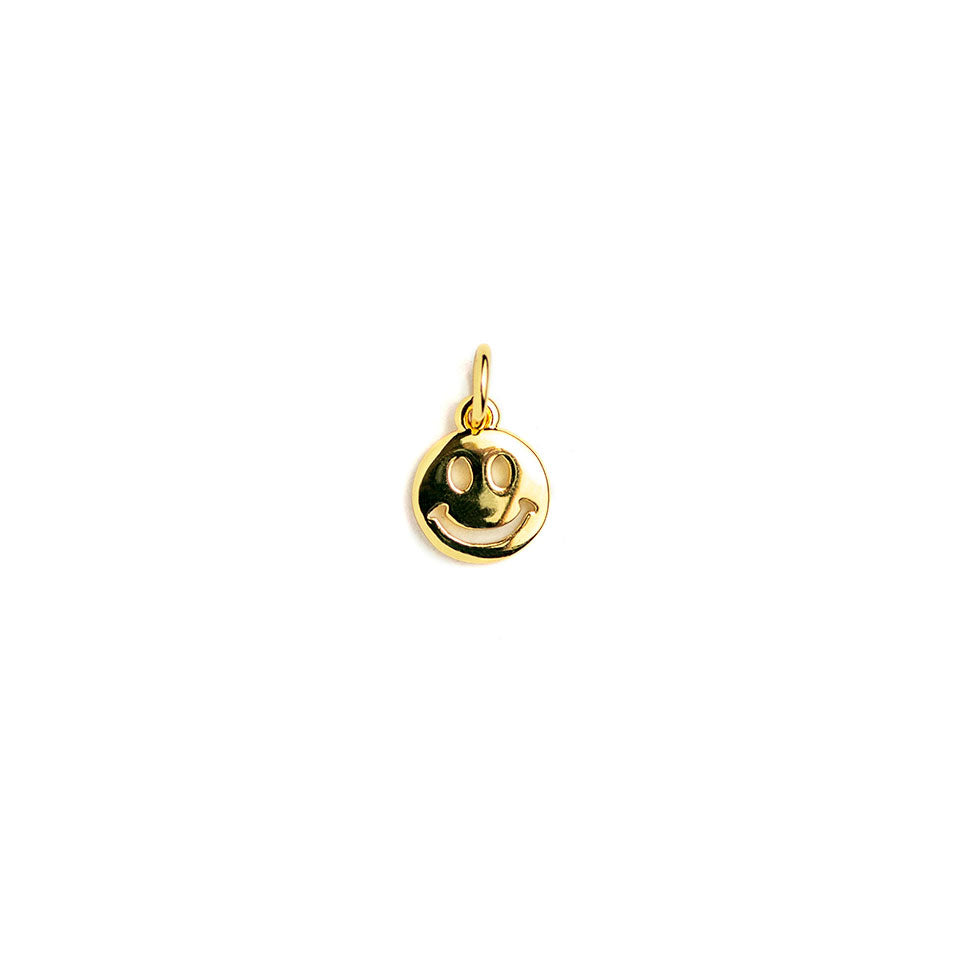 Small Gold Smiley Face Charm