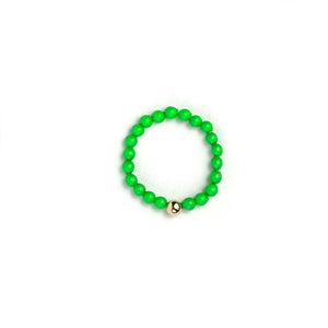 Neon Green Beaded Ring