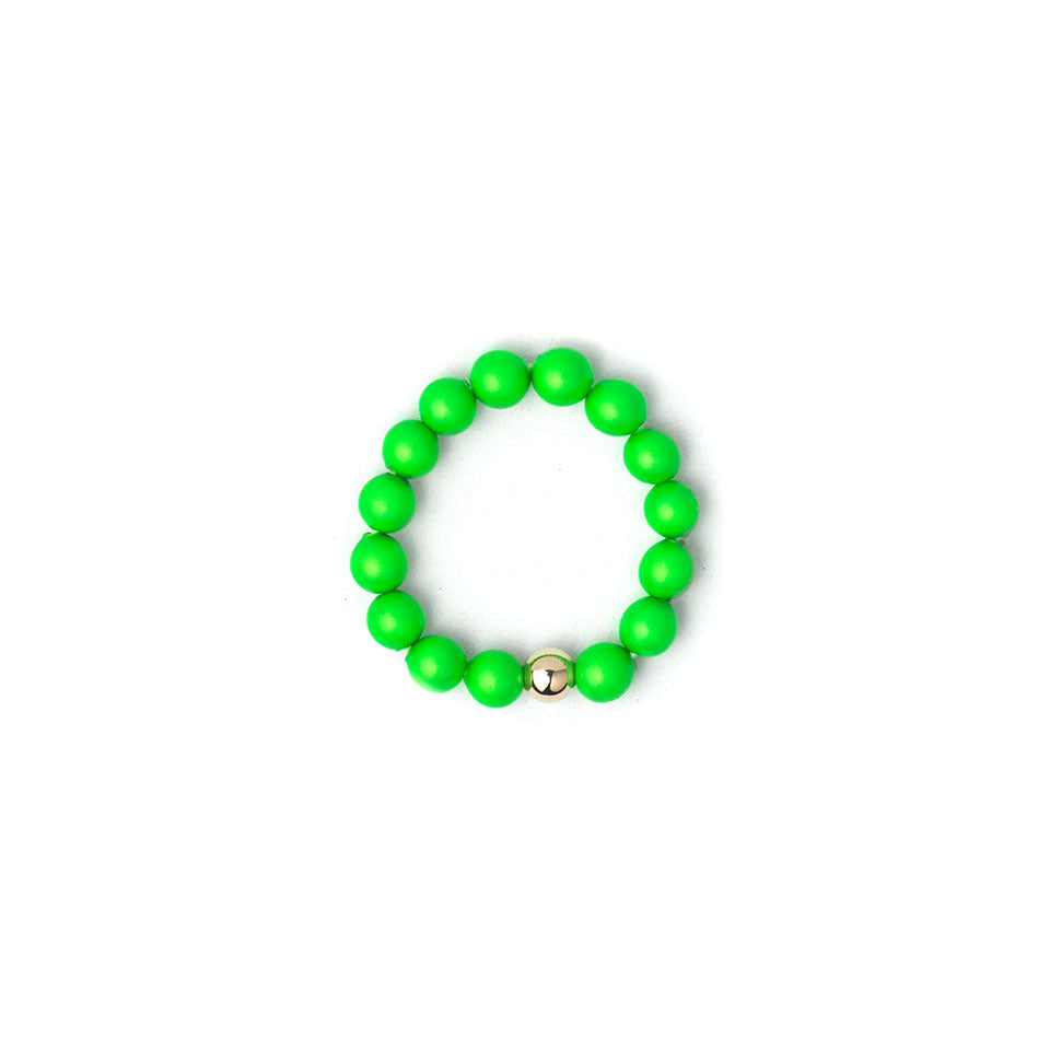 Neon Green Beaded Ring