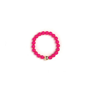 Neon Pink Beaded Ring