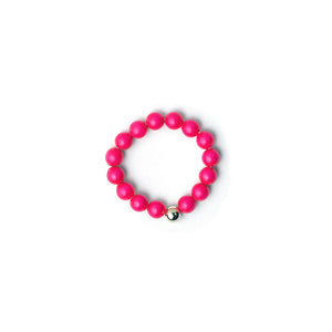 Neon Pink Beaded Ring