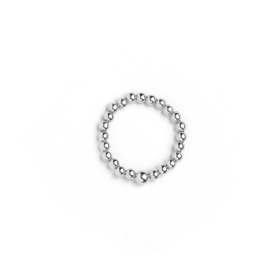 Silver Beaded Ring
